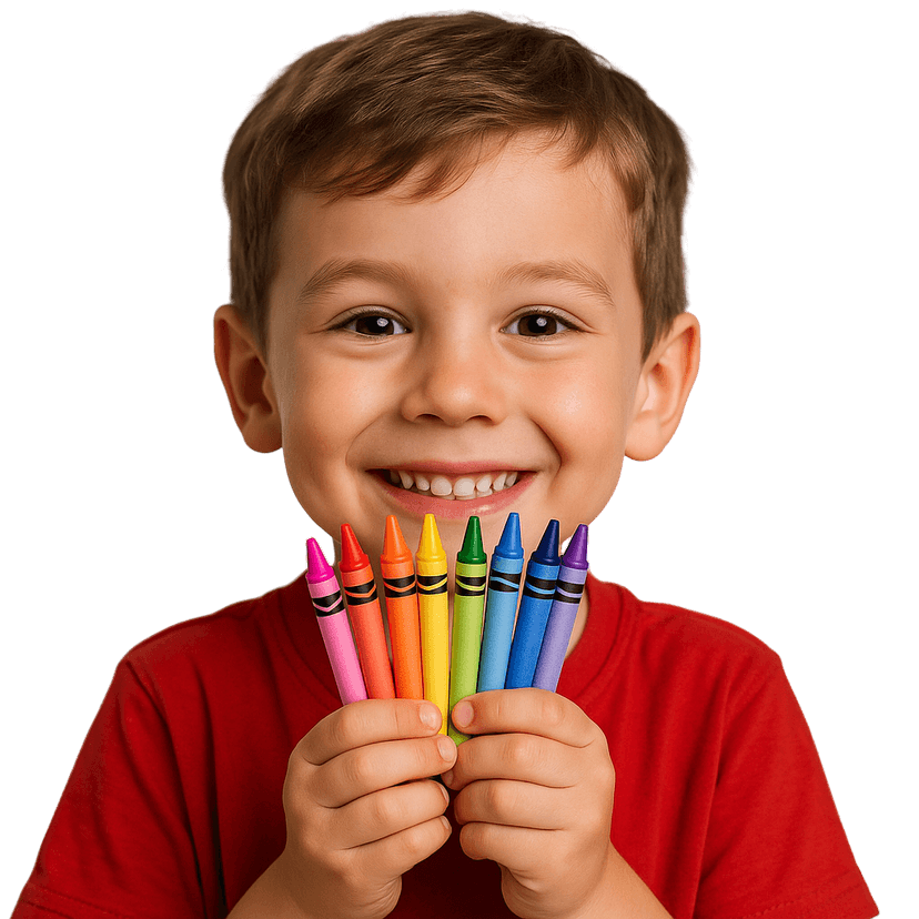 Boy with Crayons